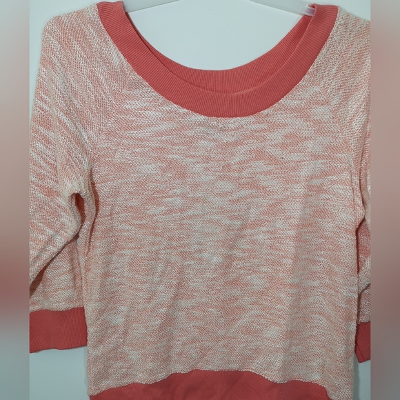 Love by Design Women 3/4 Raglan Sleeve Scoop T-Shirt Knit Textured Peach Size L - Picture 2 of 10